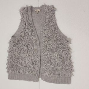Jessica Simpson Gray Fringe Vest